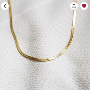 Handmade 14K gold filled herringbone snake chain necklace short chain/choker